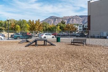 Bark park with bench
